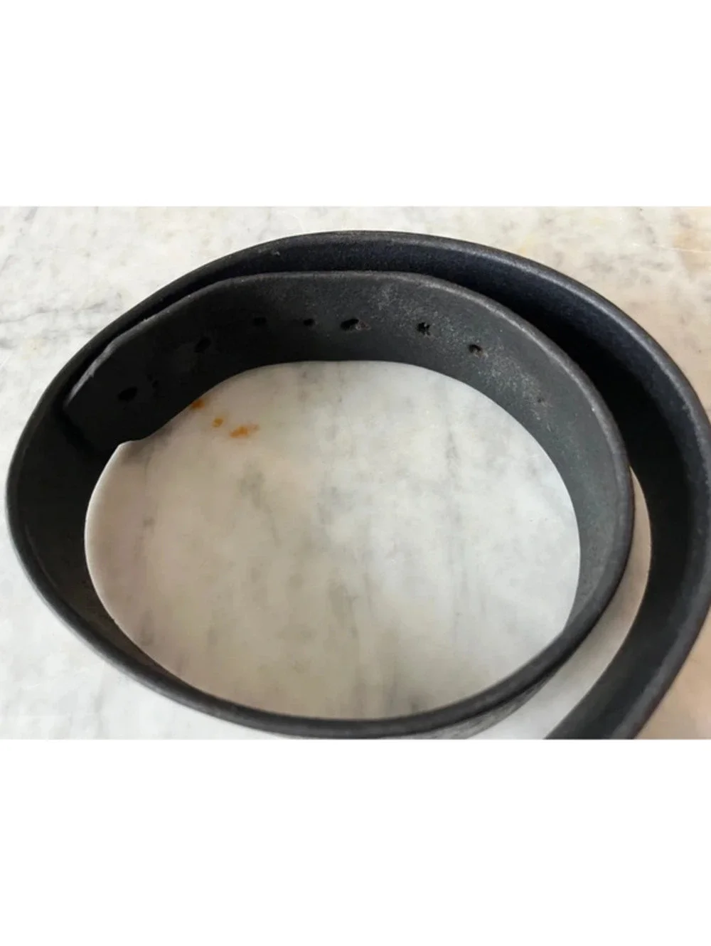 Calvin Klein Jeans Unisex Black Leather Belt Metal Logo Buckle Vintage small